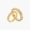 Titanium Core with 18K Gold Plating and Accents Couples Bands