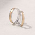 Blissful Trinity: Three-in-One 18K Gold Ring Collection for Couples in Platinum, Gold, Rose