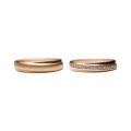 Stackable Hammered Texture PT950 and 18K Gold Couples Rings