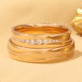 Cherished Connections: Bespoke 18K Gold Couple Rings in Classic Platinum, Gold & Rose Hue 