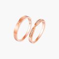 Commitment to eternal 18K gold couple ring, selected pure gold material, elegant design to interpret the true meaning of love