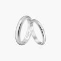 Timeless Polished Plain PT950 14K Gold Band Couples Rings