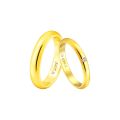 Timeless Polished Plain PT950 14K Gold Band Couples Rings