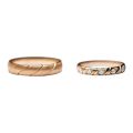 Intertwined Swirls 14K Gold and PT950 Unique Couples Wedding Bands