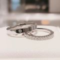 Hand-in-Hand Forever: 10K Yellow/White Gold Couple Rings with Channel Set Diamonds