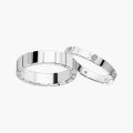 Set of 2 Personalized Birthstone 10K Gold Plated Anniversary Rings