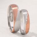 Duet of Luxury: Seamless 10K Gold Ring Set for Couples - Platinum, Yellow, Rose Gold