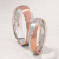 Duet of Luxury: Seamless 10K Gold Ring Set for Couples - Platinum, Yellow, Rose Gold