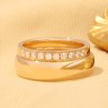 Elegant Merge: Seamless Blend of 10Karat Gold and Platinum, Yellow, Rose Gold in Couple Rings