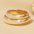 Enduring Whispers: Delicate 10Karat Gold Bands for Couples in Subtle Platinum to Rose Gold Tints