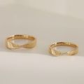 Minimalist Thin Band 10K Yellow/White/Rose Gold PT950 Rings