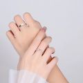 Hypoallergenic 10K White Gold Plated Titanium Promise Rings for Lovers