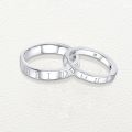Hypoallergenic 10K White Gold Plated Titanium Promise Rings for Lovers