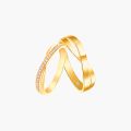 Premium 10K Yellow Gold Finish Matching Couples Eternity Rings