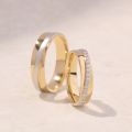 Metallic Symphony of Love: Trio Set of 10K Gold Couples Bands across Three Tones