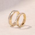 Metallic Symphony of Love: Trio Set of 10K Gold Couples Bands across Three Tones