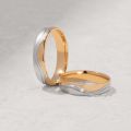 Romantic Duo: Matching 10K Gold His & Hers Bands - White, Yellow & Rose Gold Tones 