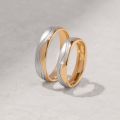 Romantic Duo: Matching 10K Gold His & Hers Bands - White, Yellow & Rose Gold Tones 