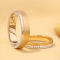 Romantic Spectrum: Colorful 10K Gold Duo Rings Displaying a Range of Precious Metal Shades