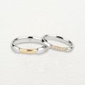 Premium 10K Yellow Gold Finish Matching Couples Eternity Rings