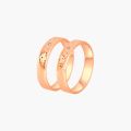 Engraved Initials 10K Tri-Color Gold Plated Couples Wedding Bands