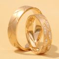 Threefold Warmth: Radiant 10K Gold Ring Trio in White, Yellow & Rose Gold Splendor