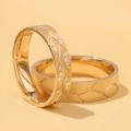 Threefold Warmth: Radiant 10K Gold Ring Trio in White, Yellow & Rose Gold Splendor