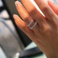 Nature-Inspired Leaf Pattern Over 14K Rose Gold Couples Rings