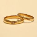 Hollywood Glamour: Over 14K Gold Couples Wedding Bands with Princess Cut Diamonds