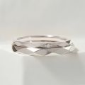 Exclusive Patent Design 14K Gold Plated Edge Couple Rings Natural Diamond Wedding Bands Set