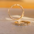 Minimalist Thin Band 14K Yellow/White/Rose Gold PT950 Rings