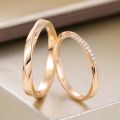 Classic Tungsten Carbide Inlaid 14K Gold Plated His and Hers Rings