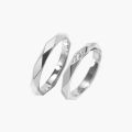 Enduring Elegance: Pure 14K Gold Plated Couple Rings with Interlocking Design for Weddings