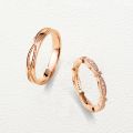 Bespoke His Hers 14K Gold Overlay Diamond-Studded Wedding Engagement Couple Rings