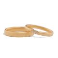 Elegant Solitaire 14K Gold Couple Rings - Promise Bands for Engagement and Wedding