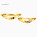 Full Gold 999 ring couple ring custom lettering ring gold wedding engagement wings