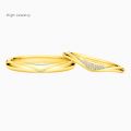 Full gold 999 ring couple ring lettering ring gold diamond engagement coronation design