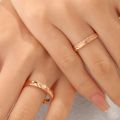 Ripple of Love: 10K Gold Couple Bands - Wedding, Engagement Rings with Wavy Design