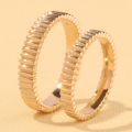 Fingerprint Engraved Personalized 18K Gold and PT950 Rings