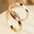 Personalized Engraved Coated 18K platinum Wedding Band Set