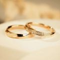 Personalized Engraved Coated 18K platinum Wedding Band Set