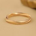 Twist of Love: 14K Gold Intertwined Couple Bands for Wedding, Engagement and More