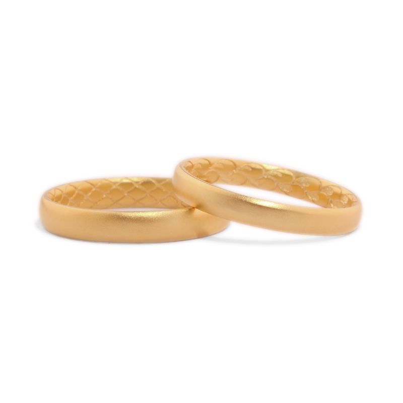 Scaled Texture 14K Gold Couple Rings - Unique Engagement, Wedding Bands