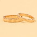 Fingerprint Engraved Personalized 18K Gold and PT950 Rings